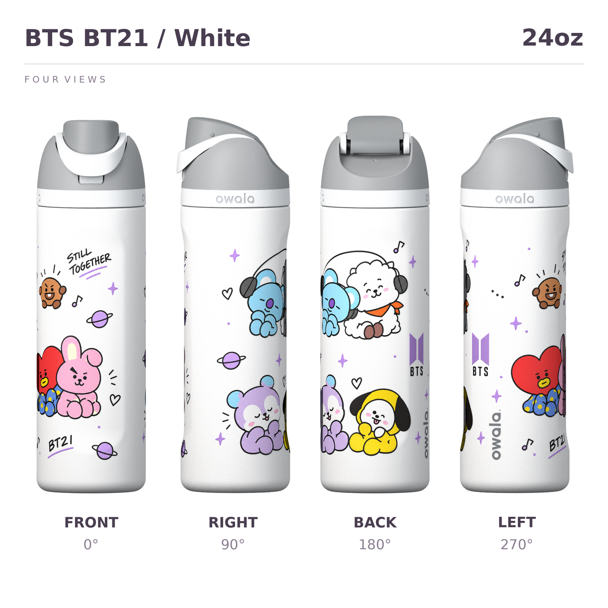 BTS Custom Collection Insulated Water Bottle with Straw